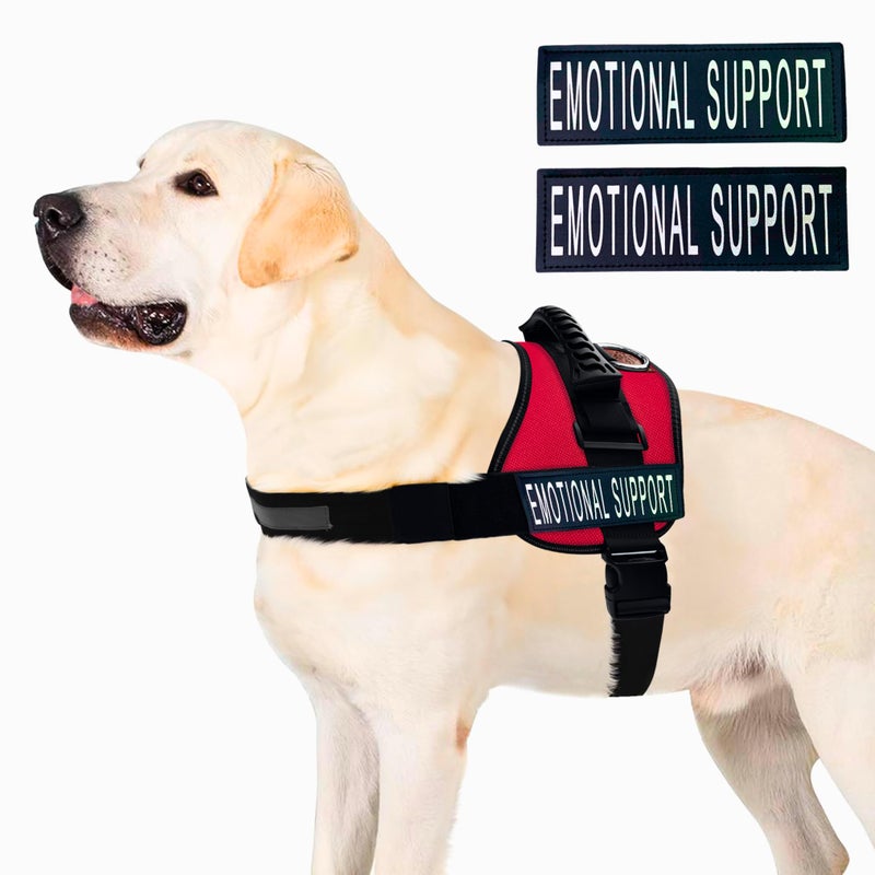 ALBCORP Emotional Support Dog Vest â€“ Reflective Harness - Woven Nylon, Comfy Mesh Padding - Sizes from XXS to XL â€“ Emotional Support Dog Patches Included. Red, Large - Image 2